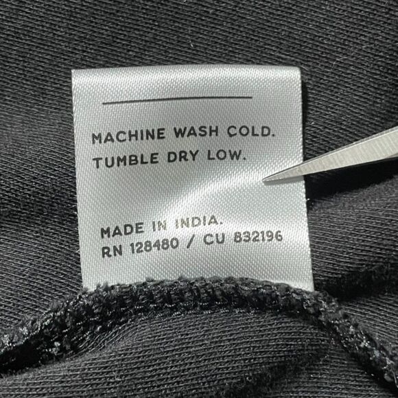 PACT Airplane Cardigan Sweater Size M/L Black Organic Cotton Long Open Front EUC - Picture 15 of 16